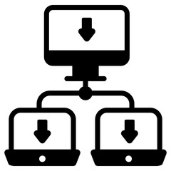 Fototapeta premium Ethernet sharing icon in modern glyph style
