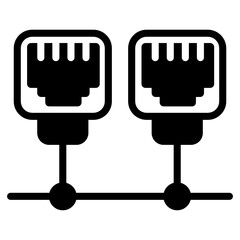 
Ethernet sharing icon in modern glyph style

