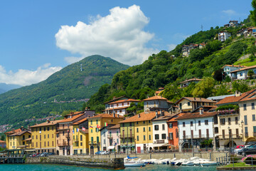Fototapeta na wymiar The lake of Como (Lario) at Domaso, Italy