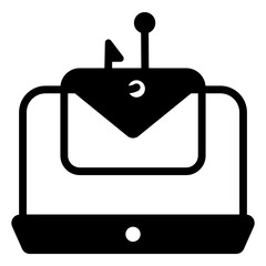 Obraz premium Phishing email glyph icon design