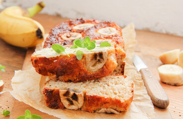 Bananenbrot Eiweißbrot selber backen Eiweiß Brot Bananen Brot 