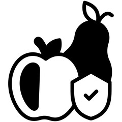 
Pear with apple, food protection icon

