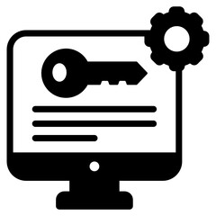 
A keyword generator glyph icon design

