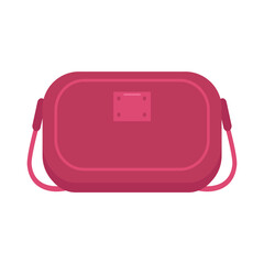 Bright pink women's clutch bag isolated on white background. Fashionable women's accessory. Vector illustration in flat style