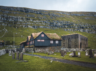 Kirkjuboargardur, also called Roykstovan, is a historic farm and museum in Kirkjubour, Faroe Islands. Built in the 11th century it is one of the oldest still inhabited wooden houses of the world.