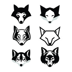 Modern Wolf head logo design illustration 