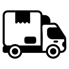 

Cargo van, logistics concept in solid icon


