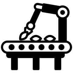 
Construction machinery solid icon vector

