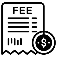 
A fee receipt icon in glyph icon style

