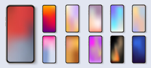 Modern Social Media Template Gradient. Iridescent graphic template for brochure, banner,mobile screen. Vector illustration