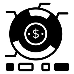 
Asset allocation glyph icon, editable vector 

