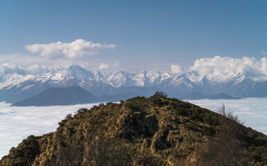 Pyrenees mountain Range Emerging From The Clouds