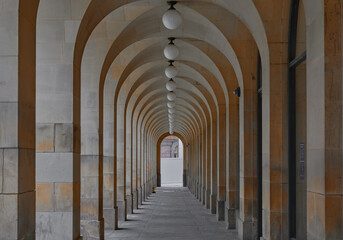 Fototapeta na wymiar Arched walkway in Manchester