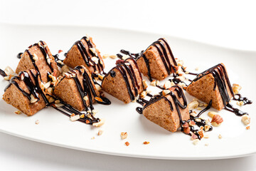 vegan dessert on the white background