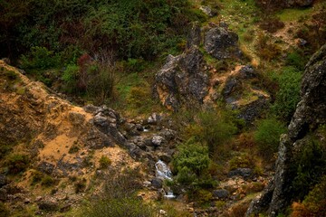 Castle La Iruela located in the Sierra de Cazorla in the region of Andalusia, Spain. Dawn in the castle