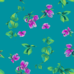 flowers and butterflies seamless pattern 