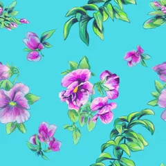 Tuinposter Seamless pattern floral background © Svetlana