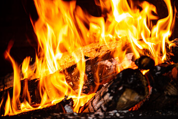 Fire Pit at night showing glowing embers