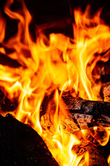 Fire Pit at night showing glowing embers