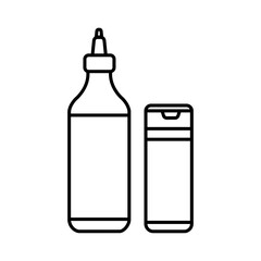 Chili sauce and toothpick bottle outline icons