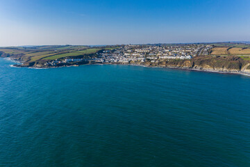 Fototapeta na wymiar Aerial photograph of Portscatho, Roseland, Cornwall, England