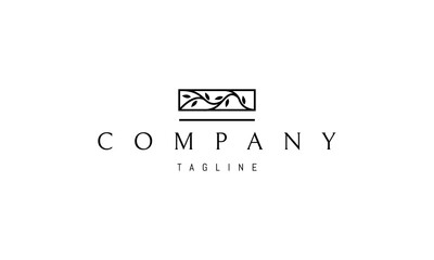 Vector logo on which an abstract image of a plant in the form of a wave.