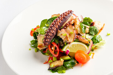 salad with octopus and lime