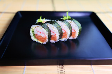 delicious and healthy sushi pieces