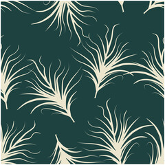 seamless pattern in vector from beige leaves on a green background