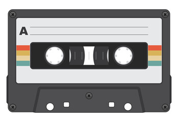 Retro Cassette Tape Isolated Vector Illustration