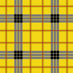Seamless tartan in yellow and black plaid Scottish tartan