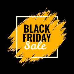 black friday yellow and black spray abstract sale banner
