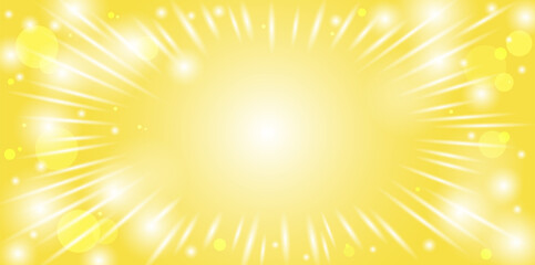 abstract_background_黄色 イエロー 春 夏 バナー アイキャッチ 爆発 広告 横長 集中線