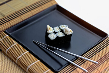 tasty snack meal in the form of fish sushi