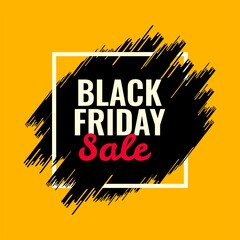 black friday yellow and black spray abstract sale banner