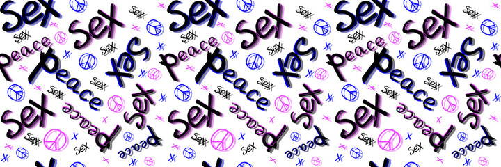pattern sex and peace, backgrounds peace, text sex and peace, blue and rose 