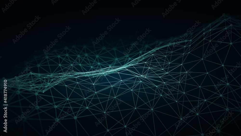 Poster 3d abstract digital technology background. futuristic sci-fi user interface concept with gradient do