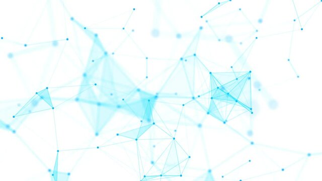 Digital blue background with dots and lines. Big data visualization. Network connection structure. 3D rendering.