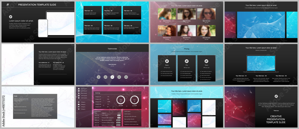 Wall mural vector templates for website design, presentations, portfolio. templates for presentation slides, fl