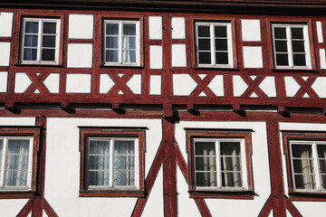 A fachwerk house in the old center in Schaebisch Gmuend, town in Germany