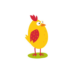Sweet yellow Easter chicken in anticipation of Easter. Vector