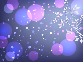 Abstract background with bohe effect. Colorful purple color. Paper tree. Vector illustration