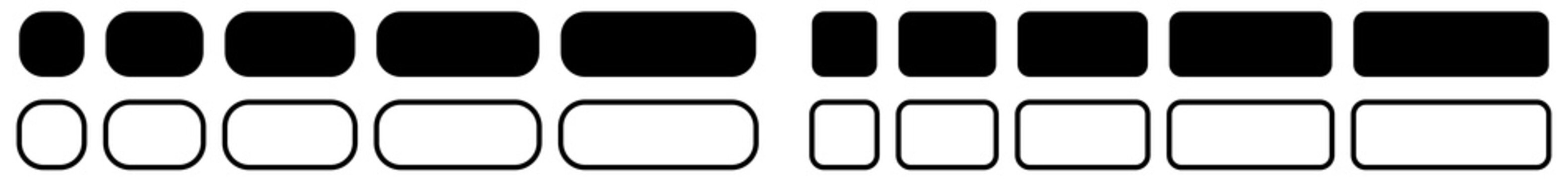 Simple rounded corners rectangles icons set - can be used as buttons