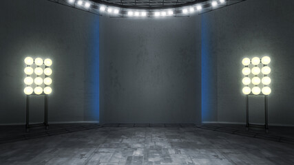 Virtual music stage backdrop, with spotlights.A background Ideal for solo musician live performance