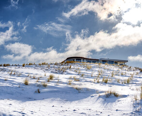 Snow in the dunes of the Kijkduin Beach resort