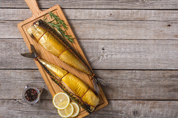 Golden smoked fish ( mackerel ) and ingredient