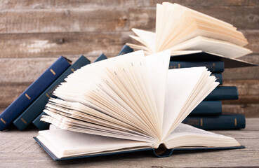 Collection of old books in library