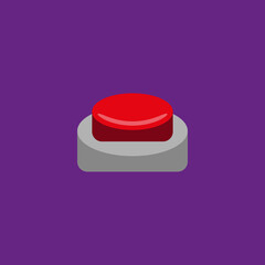 Push icon. Red danger button. Logo design element