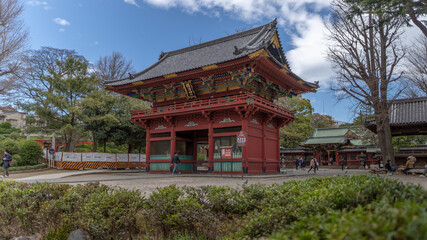 Fototapeta na wymiar Nezu Shrine established in 1705, one of the oldest worship places in the city. Tokyo, Japan