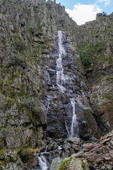 Obraz premium Views and landscape of the La Meancera waterfall route.
